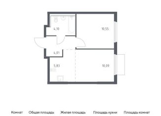 Продам 1-ком. квартиру, 34.6 м2, Московская область