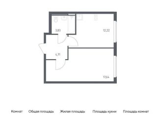 Продам 1-ком. квартиру, 38.4 м2, Москва, жилой комплекс Остафьево, к22