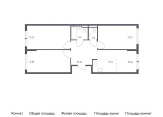 Трехкомнатная квартира на продажу, 80.5 м2, Москва, жилой комплекс Остафьево, к22