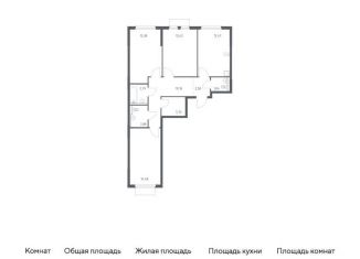 Продам 3-комнатную квартиру, 77.7 м2, Московская область