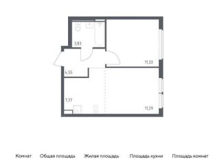 Продам 1-ком. квартиру, 38.4 м2, Москва, жилой комплекс Остафьево, к22