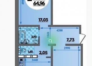 Продажа 2-ком. квартиры, 65 м2, Ростов-на-Дону, Октябрьский район, улица Юрия Дубинина, 1/1