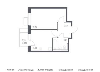 Продается 1-ком. квартира, 35.6 м2, Московская область, микрорайон Пригород Лесное, к14.2