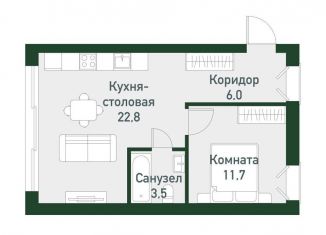 Продается двухкомнатная квартира, 43.3 м2, Челябинская область, Спортивная улица, 20