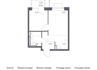 Продам однокомнатную квартиру, 35.3 м2, село Ям, жилой комплекс Прибрежный Парк, 10.1