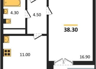 Продается однокомнатная квартира, 38.3 м2, Воронеж, улица Загоровского, 9/1