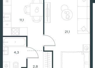 Продам 1-комнатную квартиру, 39.3 м2, Москва, ЗАО