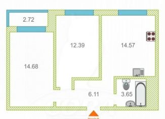 2-ком. квартира на продажу, 53 м2, Тюмень, Калининский округ, улица Новосёлов, 113