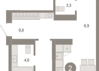 Продажа 2-комнатной квартиры, 76.7 м2, Новосибирская область