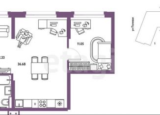 Продается 3-ком. квартира, 72.3 м2, Тюмень, Подгорная улица, 73