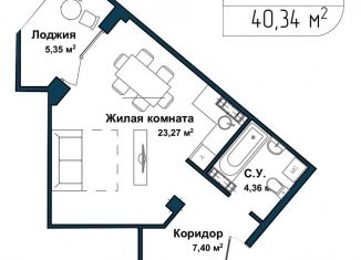 1-ком. квартира на продажу, 39.6 м2, Севастополь