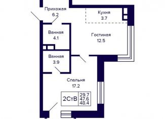 2-ком. квартира на продажу, 48.4 м2, Новосибирск, метро Берёзовая роща, Красносельская улица