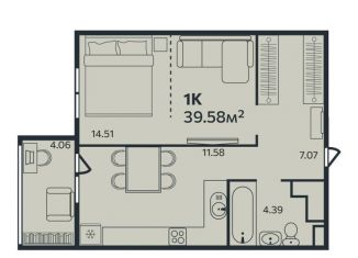 Продается 1-ком. квартира, 39.6 м2, Ленинградская область, Малая Каменная улица, 10к1