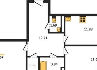 Продам 2-комнатную квартиру, 65.7 м2, Воронеж, Коминтерновский район, улица Славы, 7