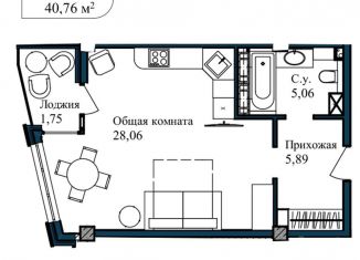 Продаю 1-комнатную квартиру, 42.4 м2, Севастополь, улица Лётчиков, 10