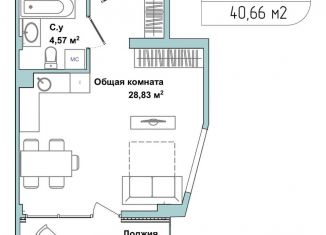 Продается 1-комнатная квартира, 39.7 м2, Севастополь