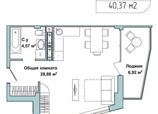 Продам однокомнатную квартиру, 40.1 м2, Севастополь