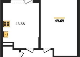 1-ком. квартира на продажу, 49.7 м2, Воронежская область