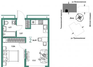 Продается двухкомнатная квартира, 36.5 м2, Тюмень