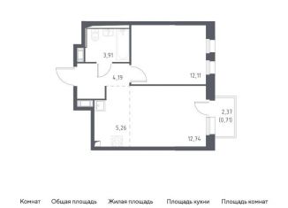 Продам однокомнатную квартиру, 38.9 м2, Мурино, жилой комплекс Новые Лаврики, 1.1