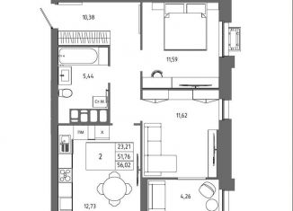 Продается 2-комнатная квартира, 56 м2, Волгоград, Дзержинский район