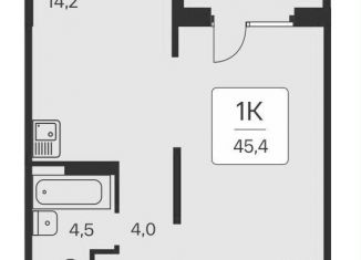 Продаю 1-ком. квартиру, 45.4 м2, Новосибирск, метро Заельцовская