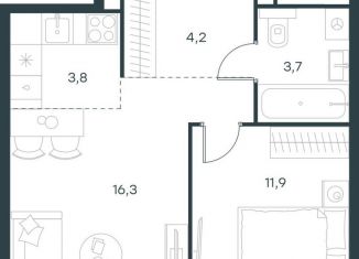 Продам 1-ком. квартиру, 39.9 м2, Москва, метро Мичуринский проспект, жилой комплекс Левел Мичуринский, к7