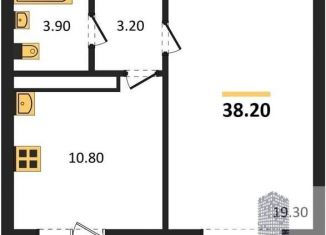 1-комнатная квартира на продажу, 38.2 м2, Воронеж, улица Шидловского, 28