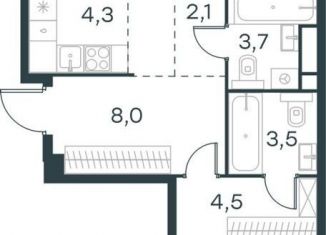 Продам 2-комнатную квартиру, 67.5 м2, Москва, метро Озёрная, жилой комплекс Левел Мичуринский, к7