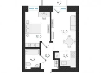 Продаю двухкомнатную квартиру, 39.3 м2, Новосибирск, Плановая улица, 60А