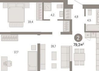 Продам 2-ком. квартиру, 79.3 м2, Новосибирская область