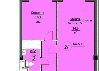 Продам 1-ком. квартиру, 68.6 м2, Дагестан, улица Каспийское шоссе, 1/4