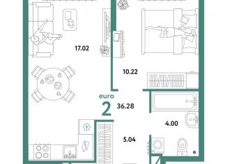 Продам 2-ком. квартиру, 36.3 м2, Тюмень, Интернациональная улица, 199к10