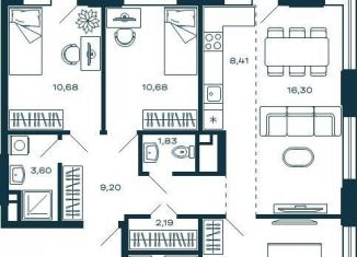 Продам трехкомнатную квартиру, 79.2 м2, Московская область