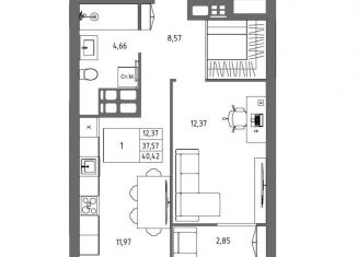 Продажа 1-комнатной квартиры, 40.4 м2, Волгоград, Дзержинский район