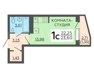 Продается квартира студия, 23.6 м2, Воронеж, ЖК Галактика, улица Историка Костомарова, 48А