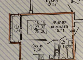 1-ком. квартира на продажу, 28.3 м2, Рязань, улица Чернышевского, 3, Железнодорожный район