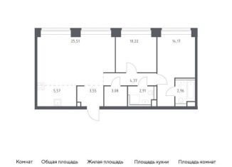 Продаю 2-ком. квартиру, 72.3 м2, Москва, метро Минская, жилой комплекс Нова, к1