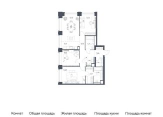 Продается трехкомнатная квартира, 91.1 м2, Москва, ЗАО, жилой комплекс Нова, к3