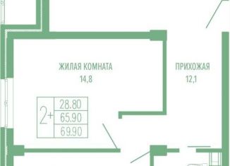 Двухкомнатная квартира на продажу, 64.7 м2, Краснодарский край, Круговая улица, 4/1