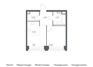 Однокомнатная квартира на продажу, 35.2 м2, Москва, ЗАО, жилой комплекс Нова, к2