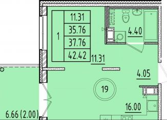 Продажа 1-ком. квартиры, 35.8 м2, Санкт-Петербург