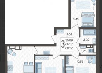 Продам 3-ком. квартиру, 70 м2, Краснодар, улица имени Владимира Жириновского, 1