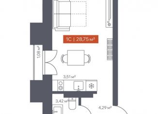 Продается квартира студия, 28.8 м2, Томск, Красноармейская улица, 144