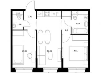 Продажа 2-комнатной квартиры, 46.9 м2, Хабаровский край