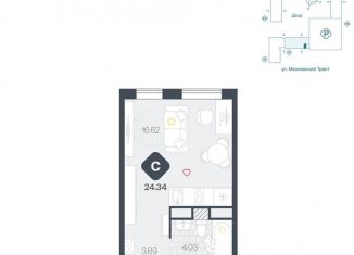 Продаю квартиру студию, 24.3 м2, Тюменская область