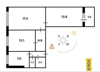 Продается 3-комнатная квартира, 60.6 м2, Уфа, Сипайловская улица, 10