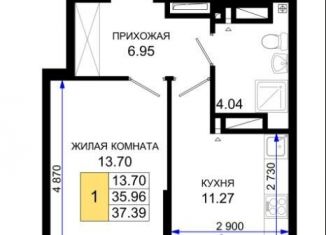 Продаю 1-ком. квартиру, 37.4 м2, Ростовская область