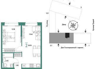 Продается 2-ком. квартира, 39 м2, Тюменская область, улица Новосёлов, 104