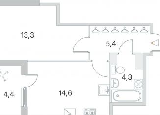 Продаю 1-комнатную квартиру, 39.8 м2, посёлок Шушары